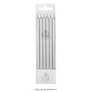 Slim Metallic Silver Candles 12pk