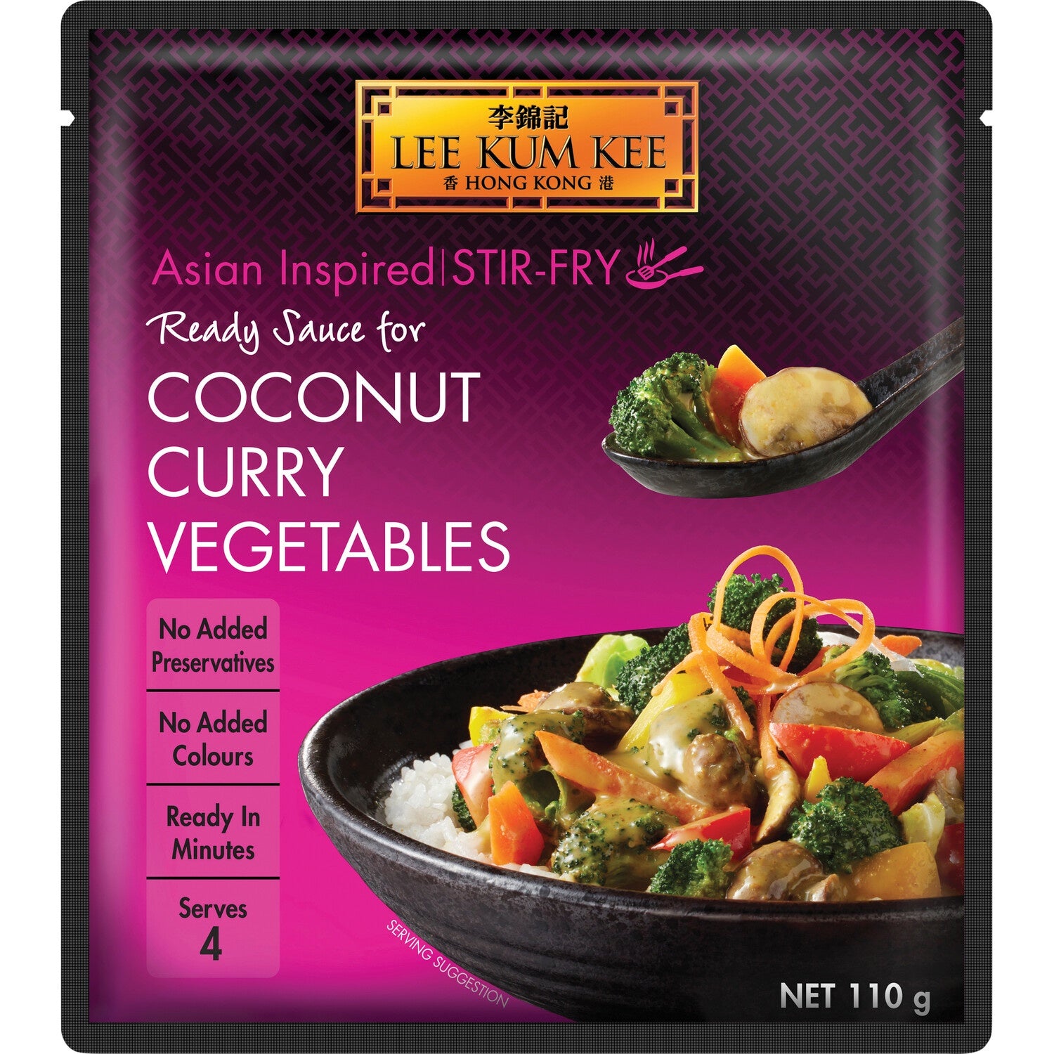 Lee Kum Kee Sachet Sauces Coconut Curry Vegetables 110g