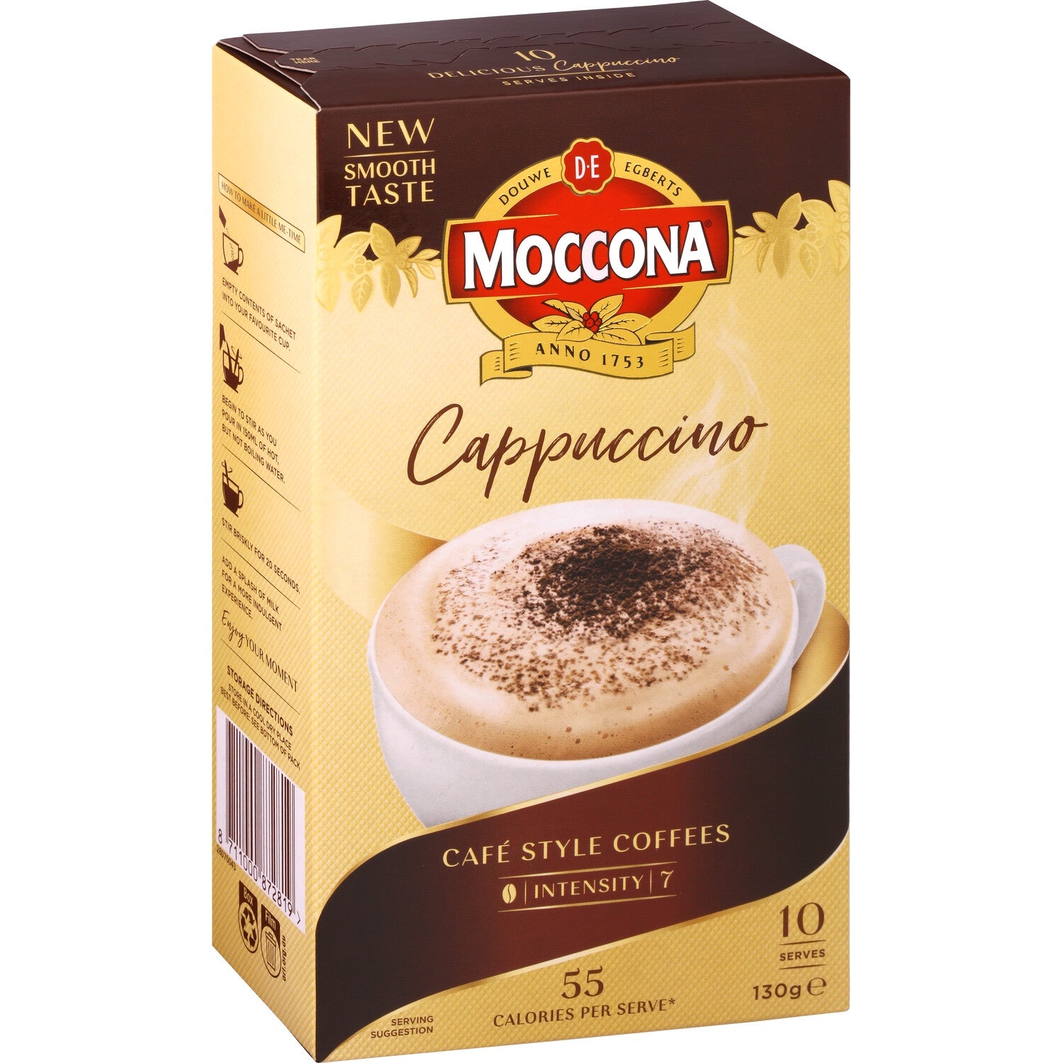 Moccona Cafe Classics Coffee Mix Cappuccino 10pk 150g