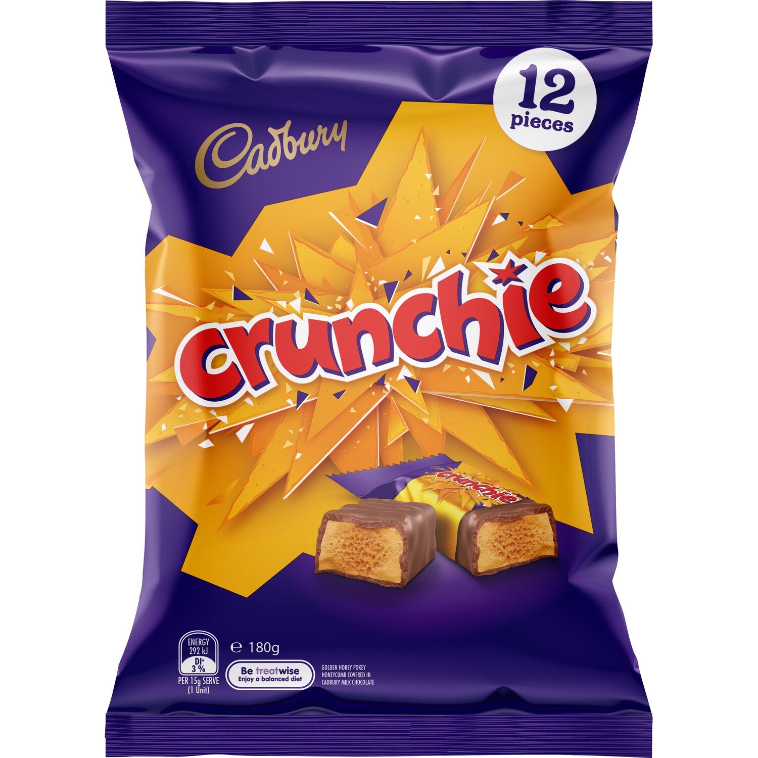 Cadbury Crunchie Share Pack Chocolate 12pk 180g