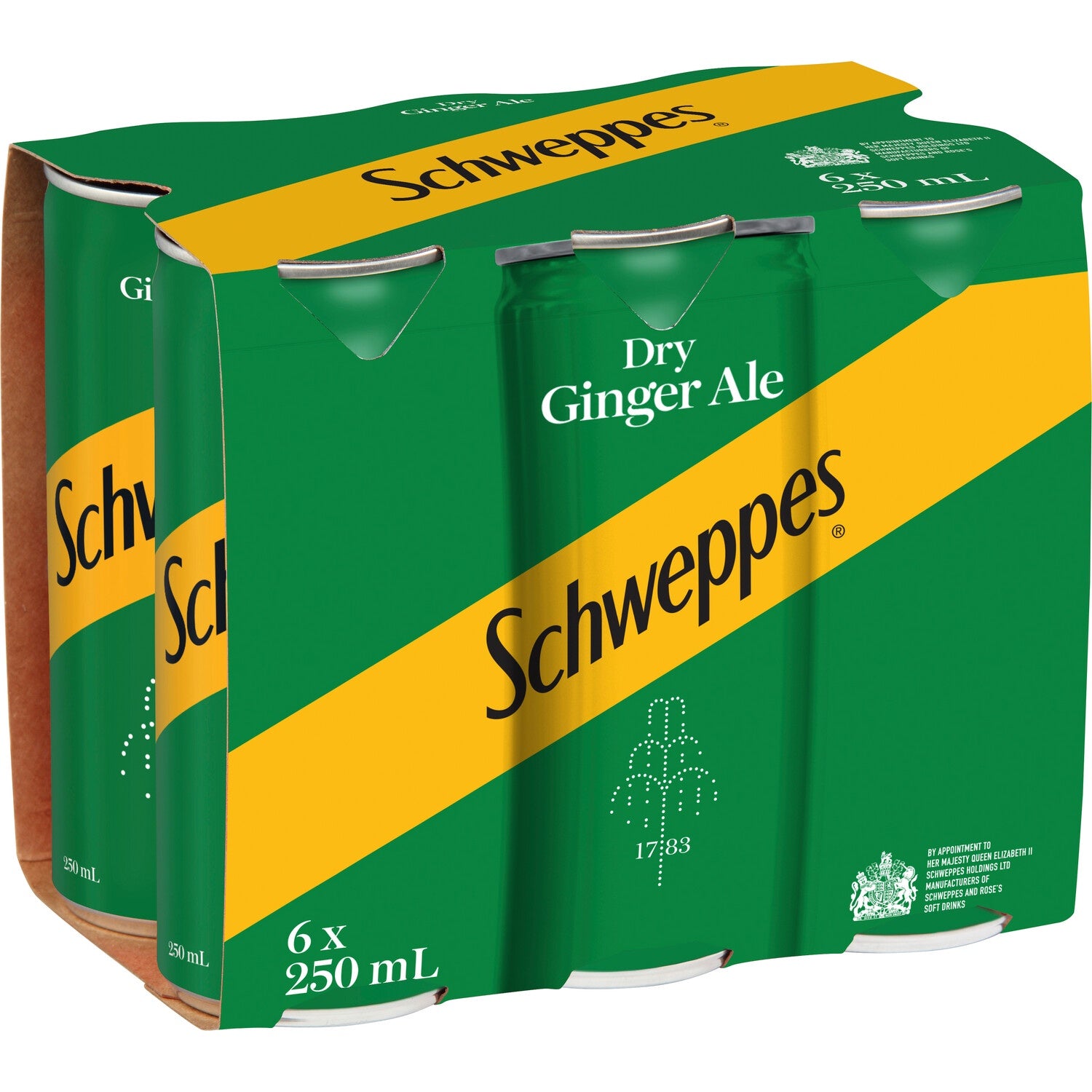 Schweppes Dry Ginger Ale Cans 250ml x 6pk