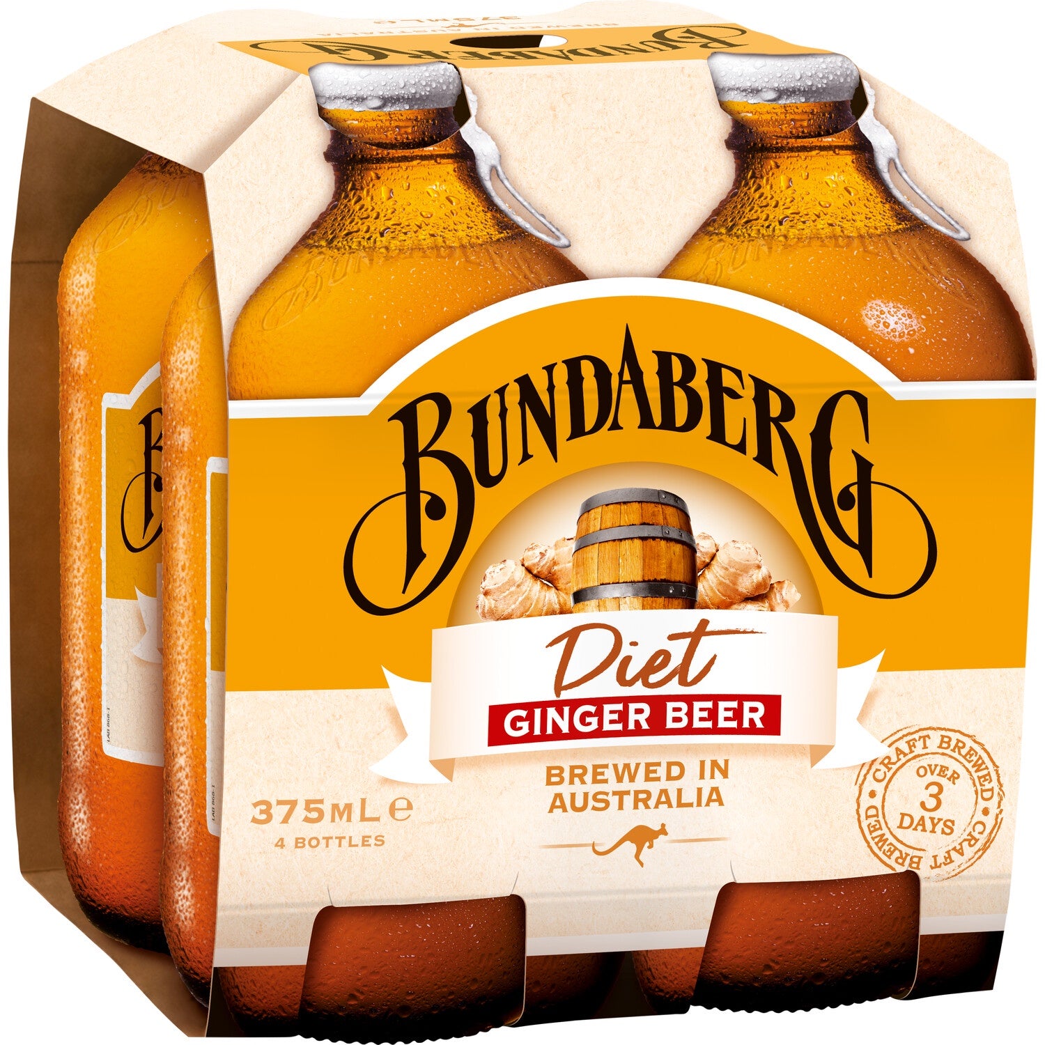 Bundaberg Diet Ginger Beer 4pk x 375ml