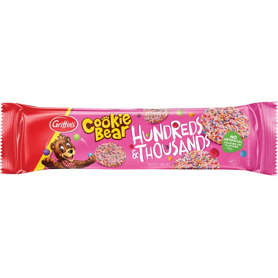 Griffins Cookie Bear Hundreds & Thousands Biscuits 200g