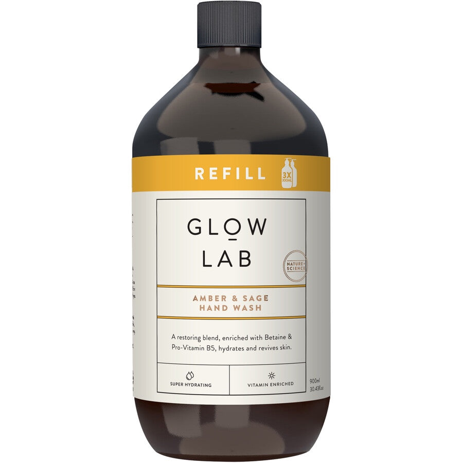 Glow Lab Amber & Sage Hand Wash Refill 900ml