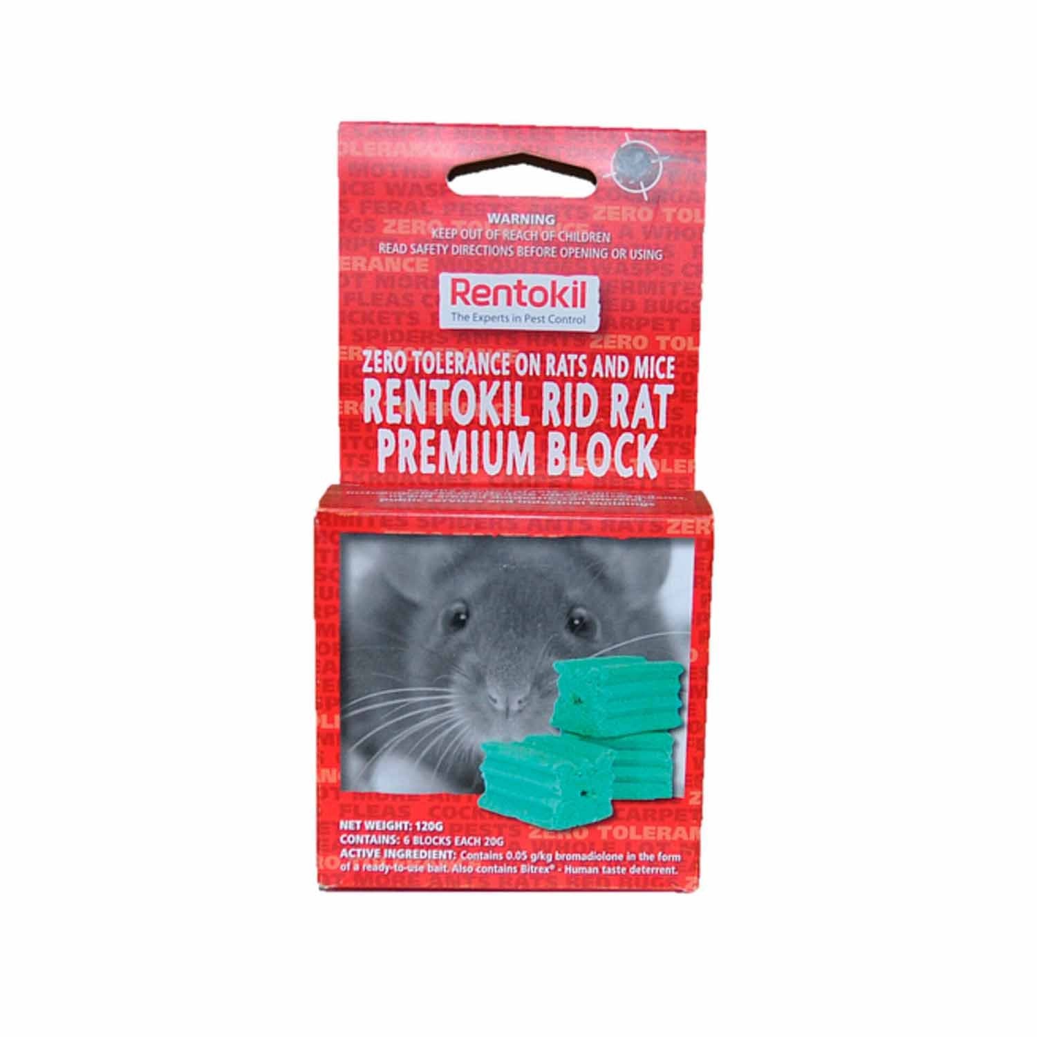 Rentokil Rid Rat Premium Waxed Block Baits 6pk 120g