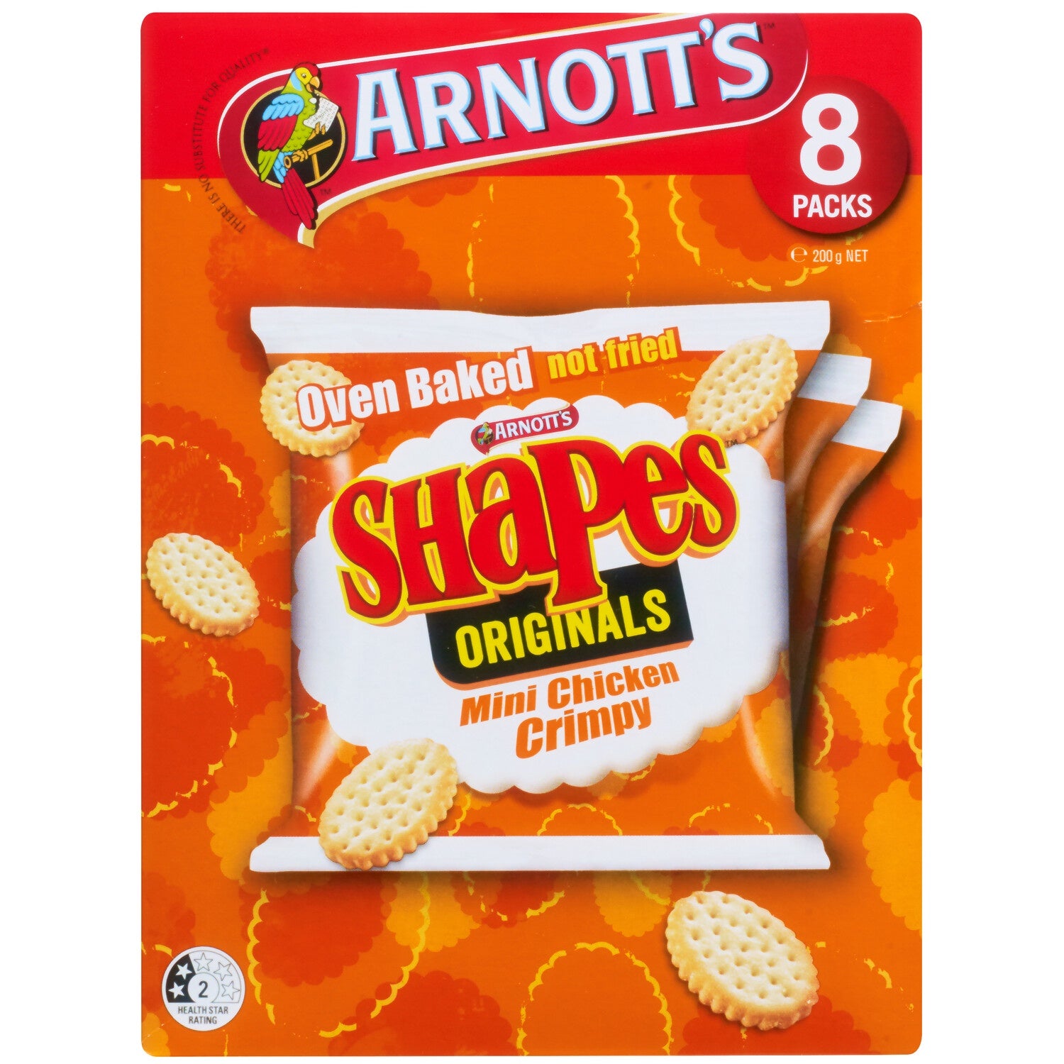 Arnotts Shapes Mini Chicken Crimpy Crackers 8pk 200g