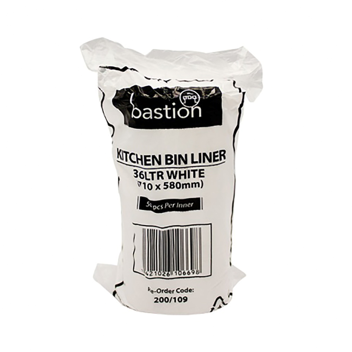 Bastion Kitchen Tidies White 36L 50pk