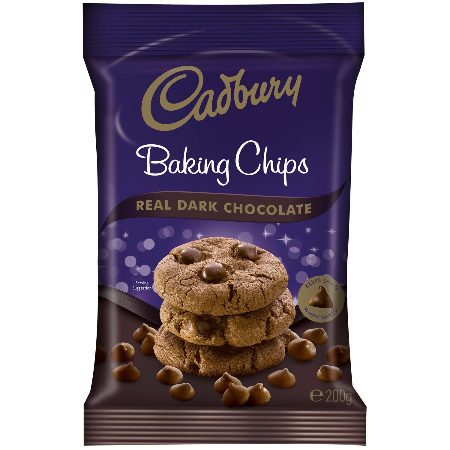 Cadbury Baking Chips Real Dark Chocolate 200g