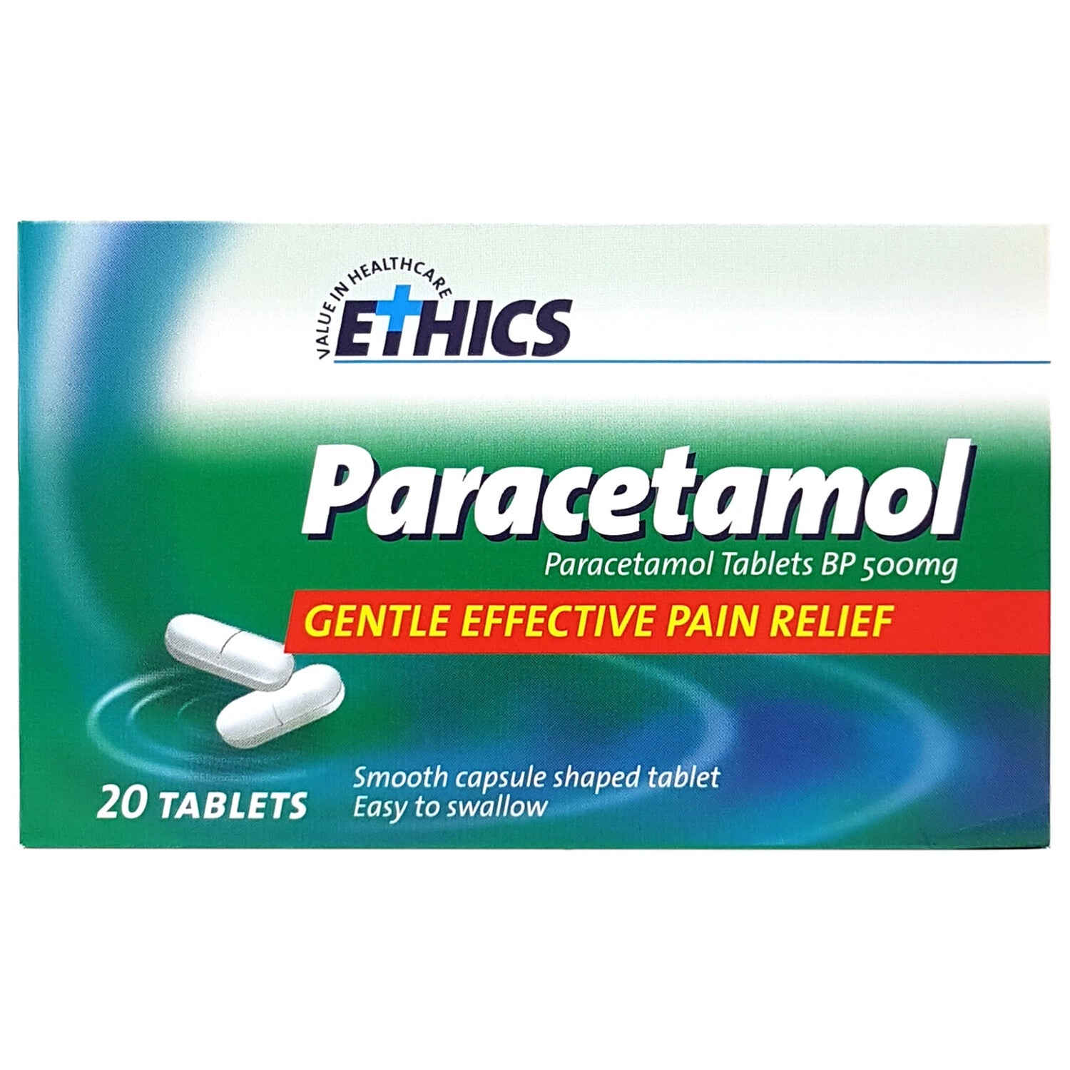 Ethics Paracetamol Capsules Oblong 500mg Box 20