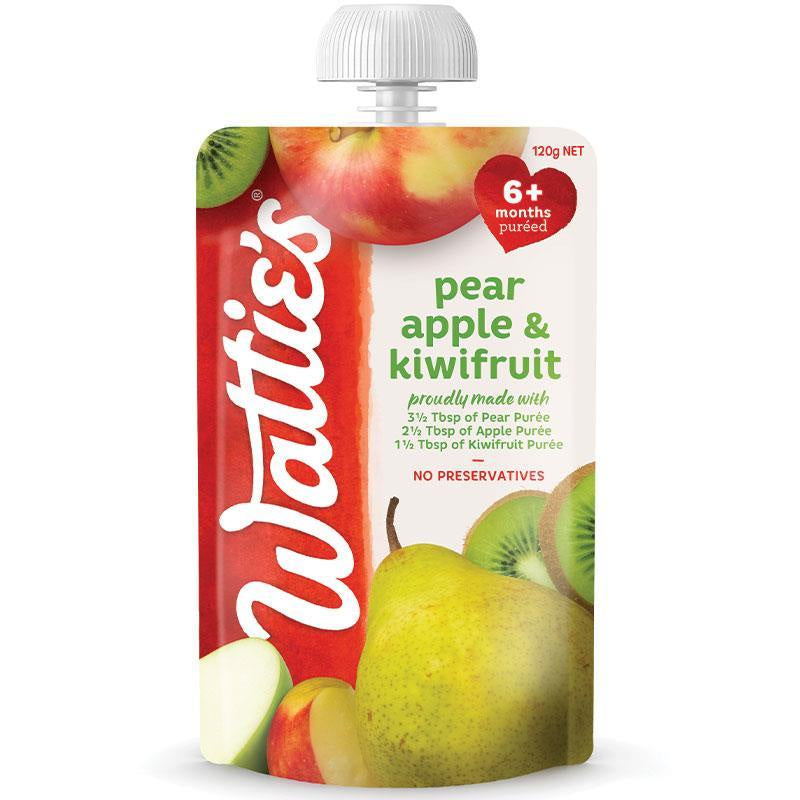 Watties Pear Apple & Kiwifruit Baby Food 6+ Months Pouch 120g