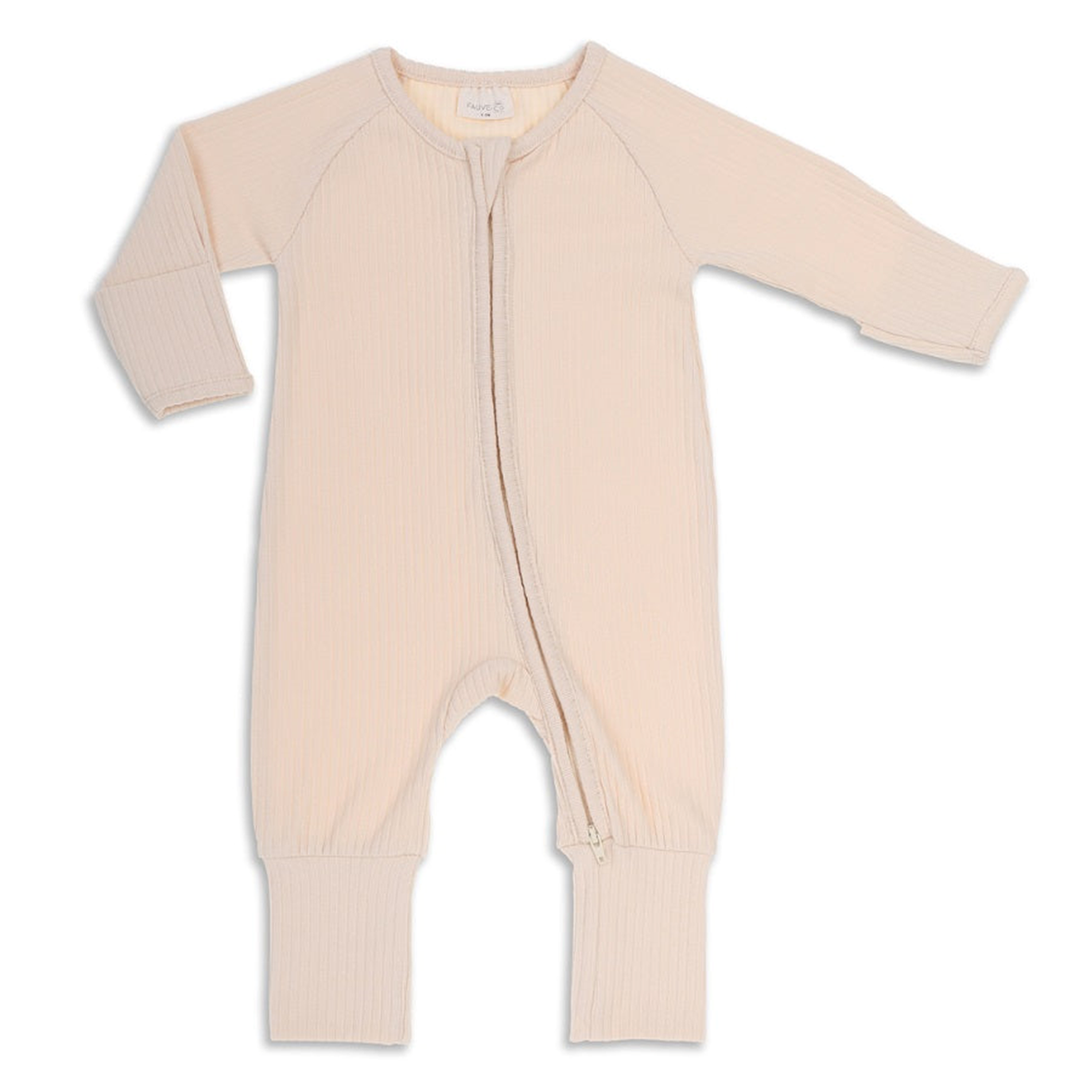 Fauve+Co Ribbed Organic Onesie Cream 3-6m