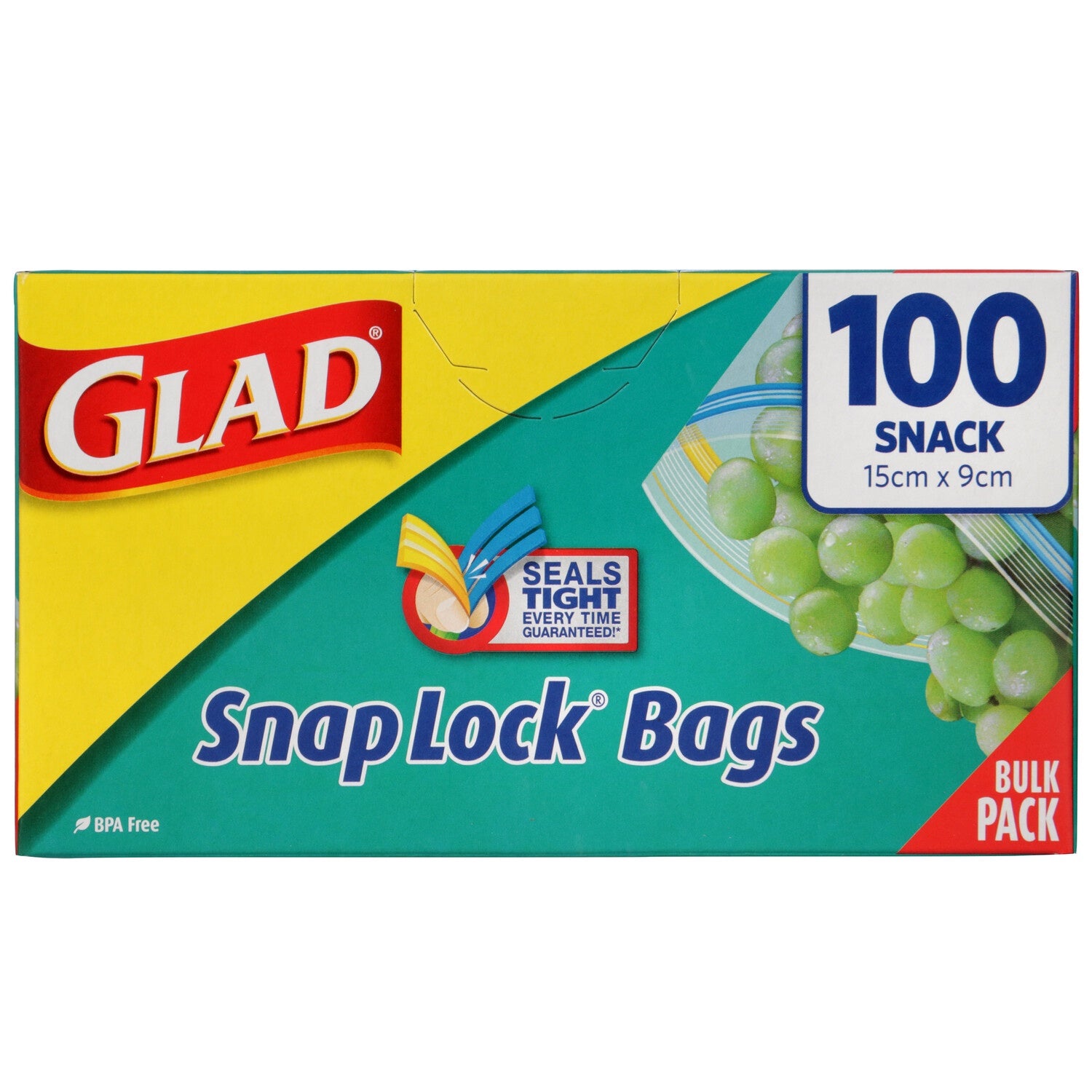 Glad Snaplock Snack Bags 15cm x 9cm 100pk