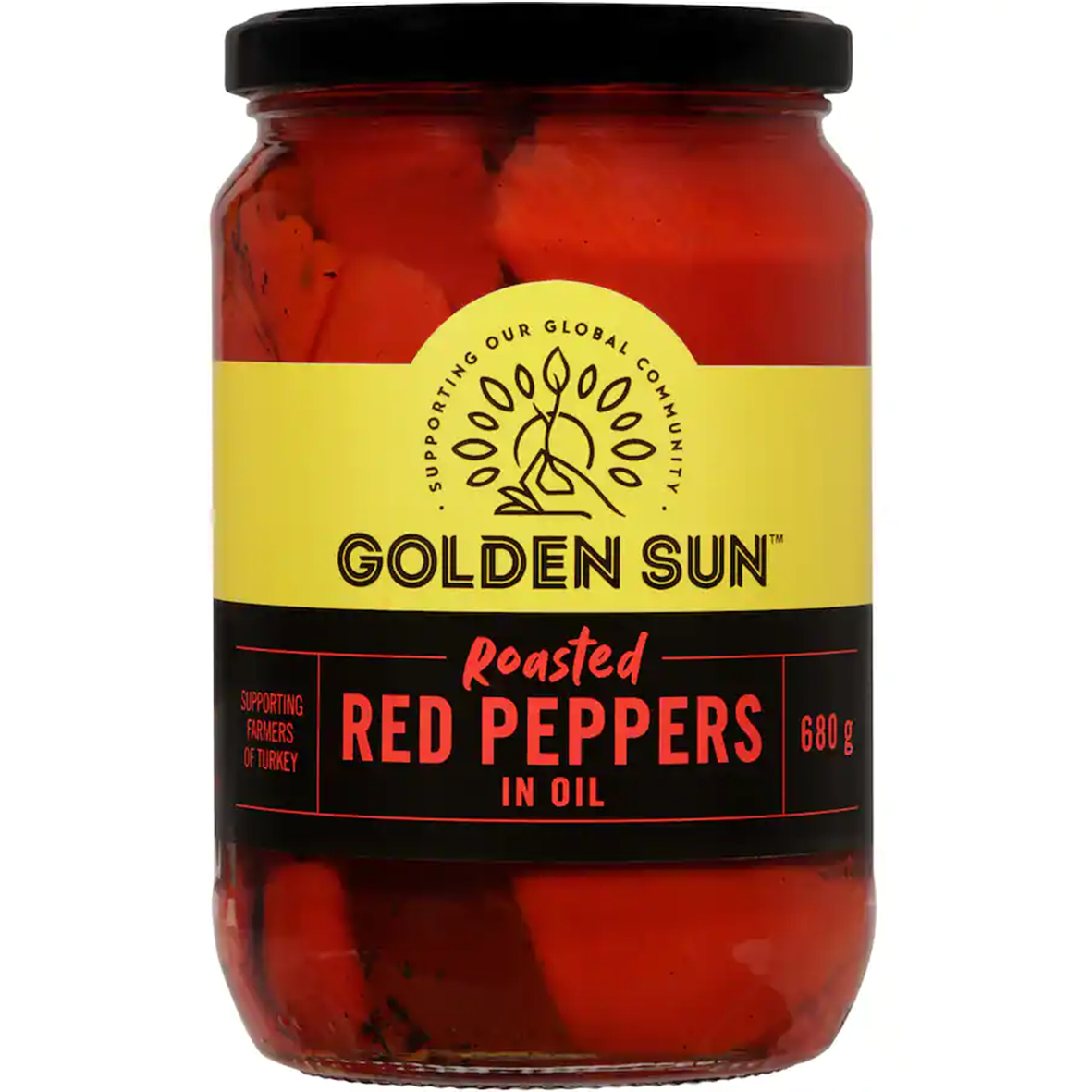 Golden Sun Gluten Free Roasted Red Peppers In Oil 680g