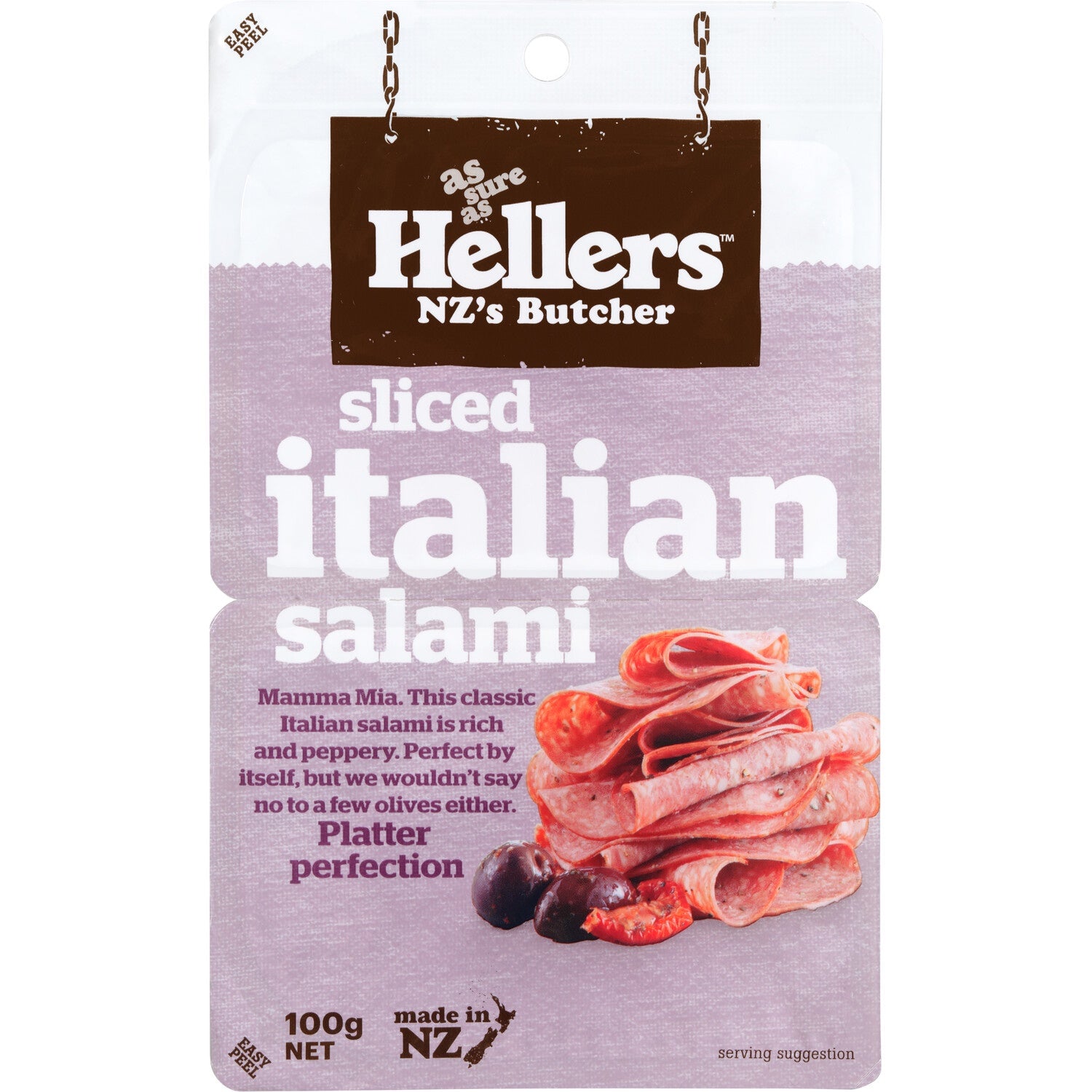 Hellers Sliced Italian Salami 100g