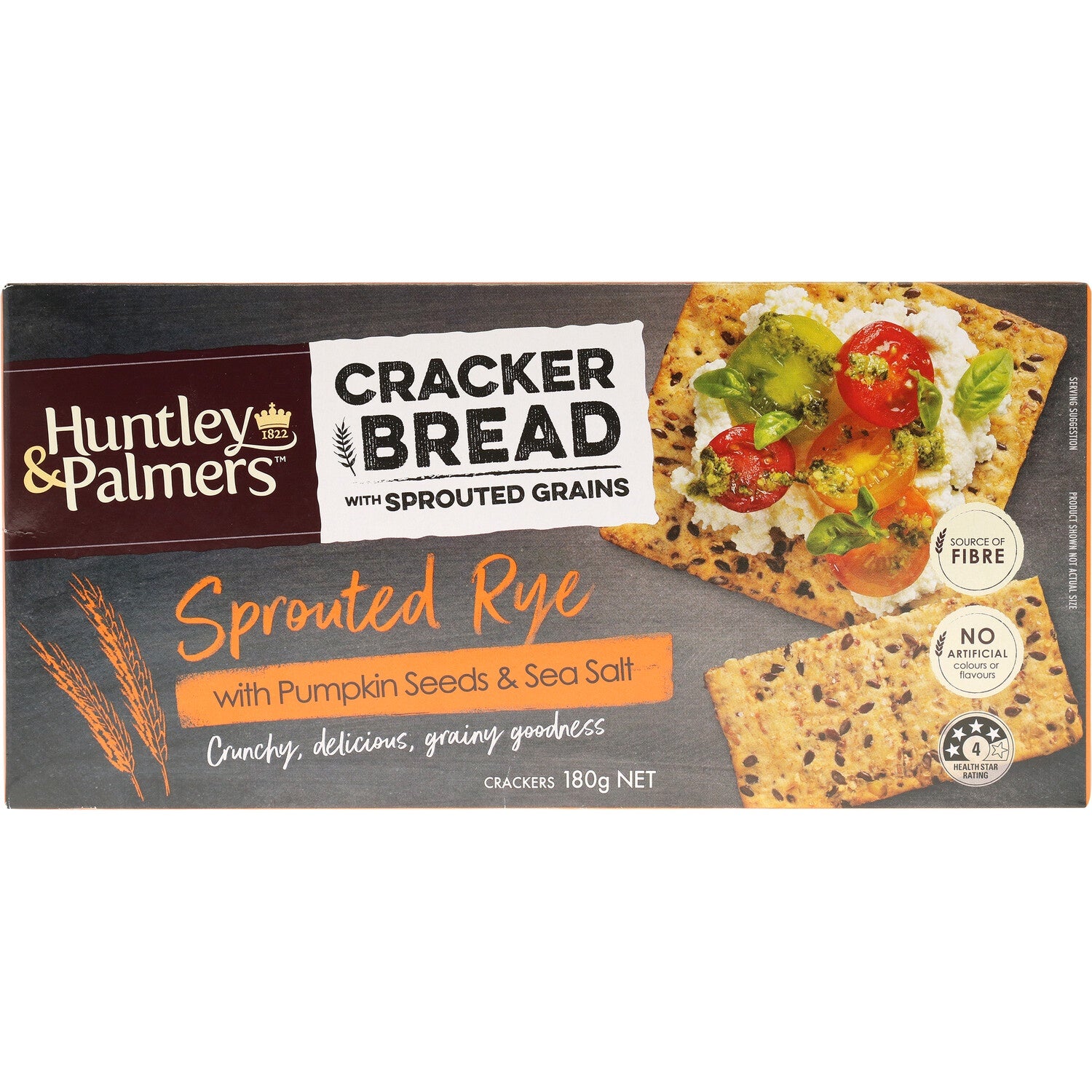 Huntley & Palmers Sprouted Rye with Pumpkin Cracker Bread Crackers 180g