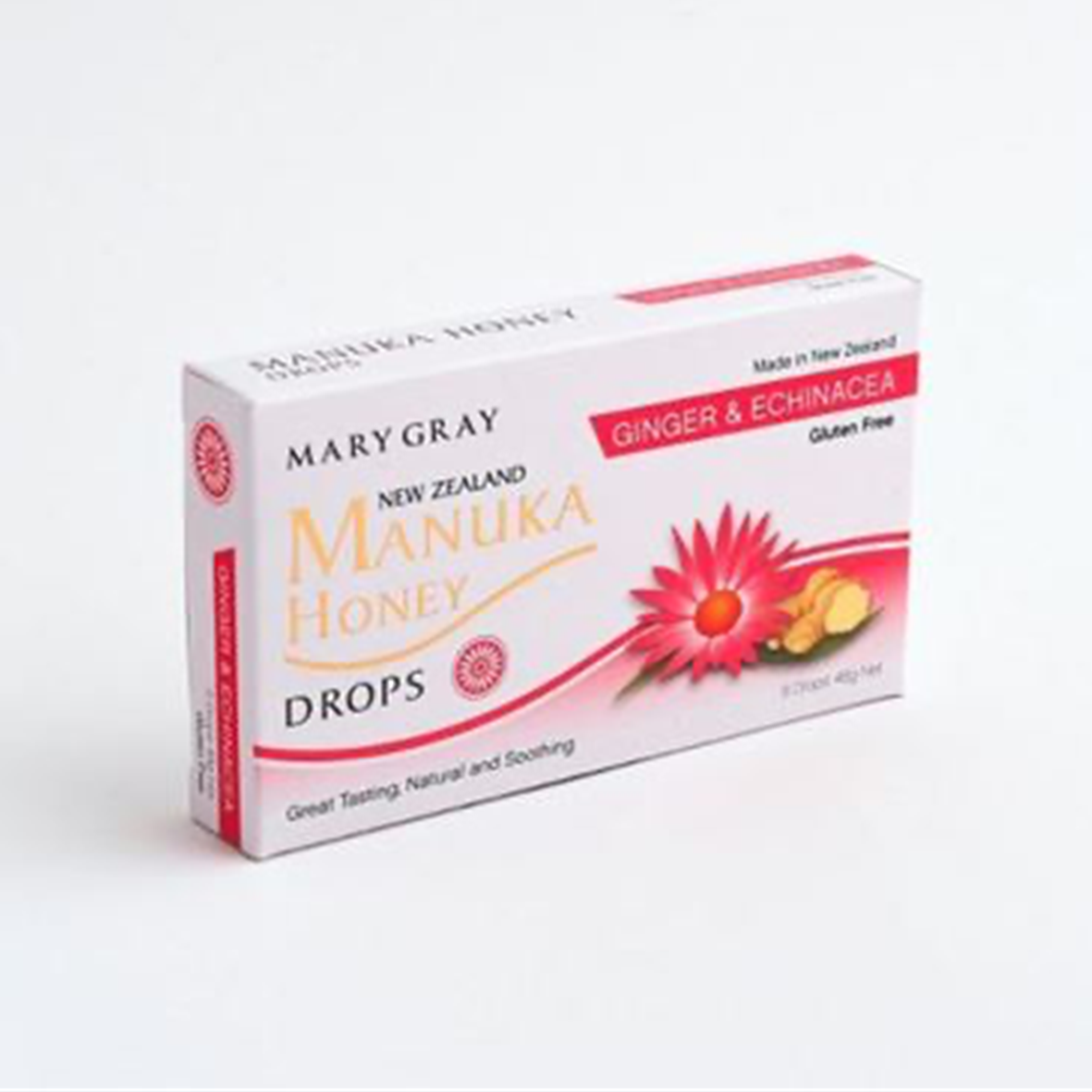 Mary Gray Manuka Honey Drops Ginger & Echinacea 48g