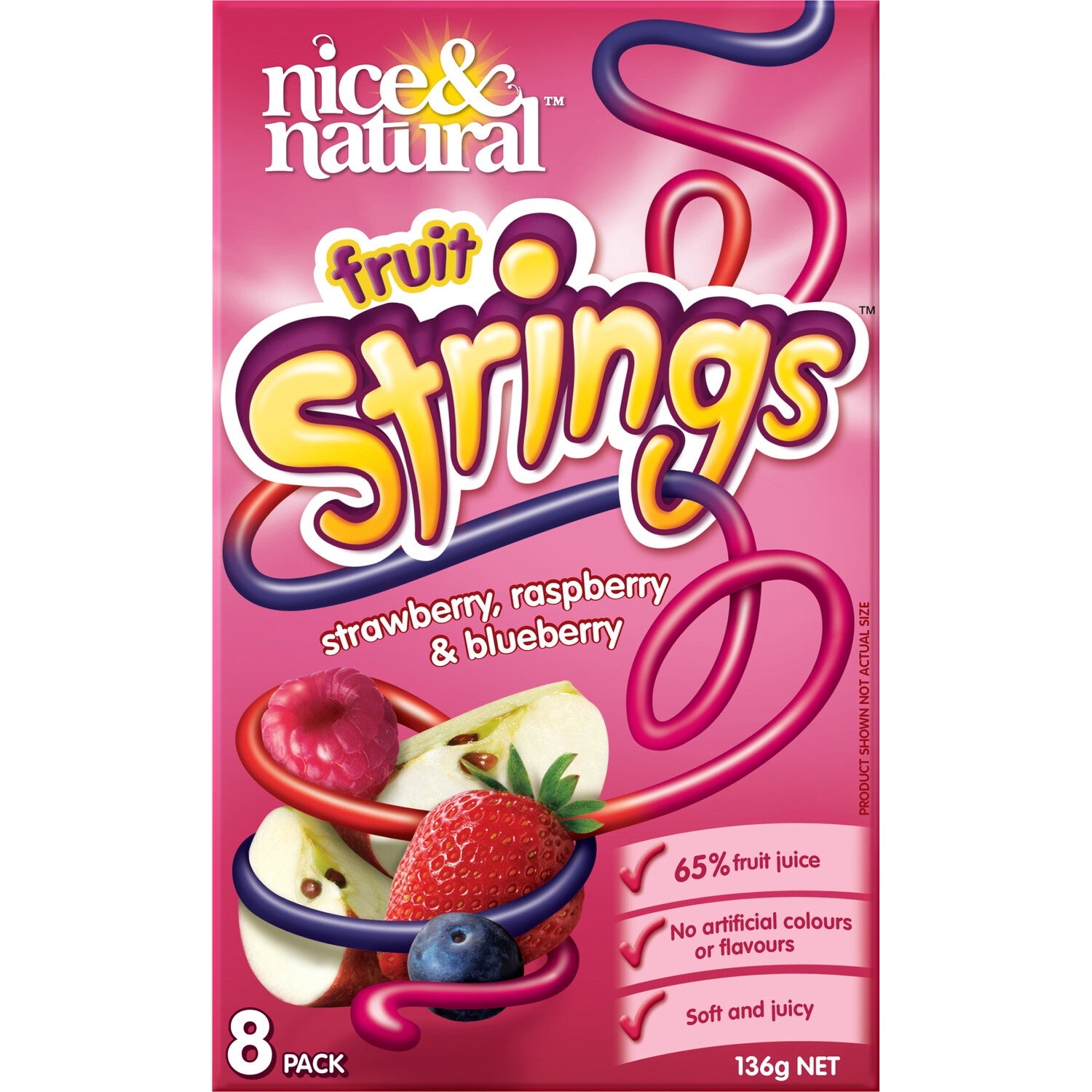 Nice & Natural Fruit Strings Snacks 8pk 136g