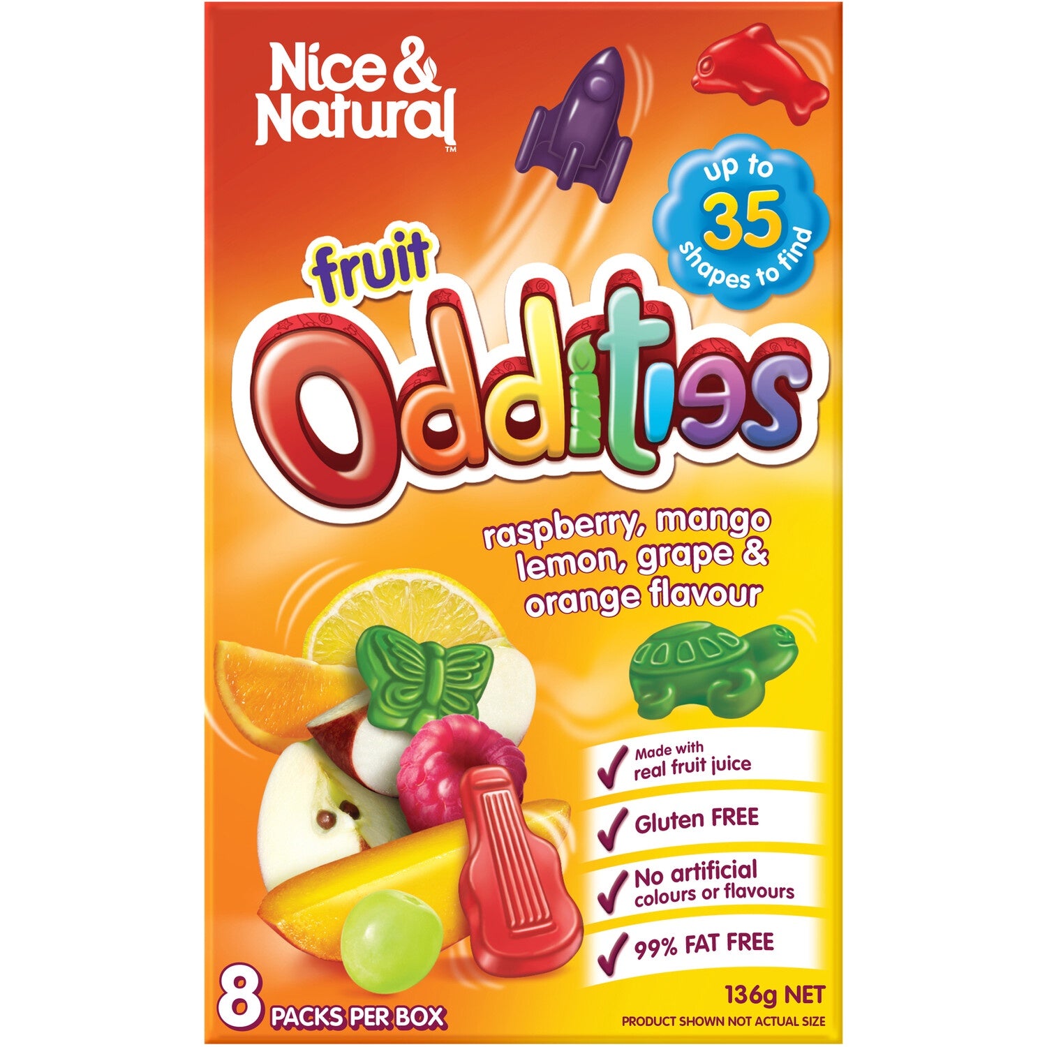 Nice & Natural Fruit Oddities Snacks 8pk 136g