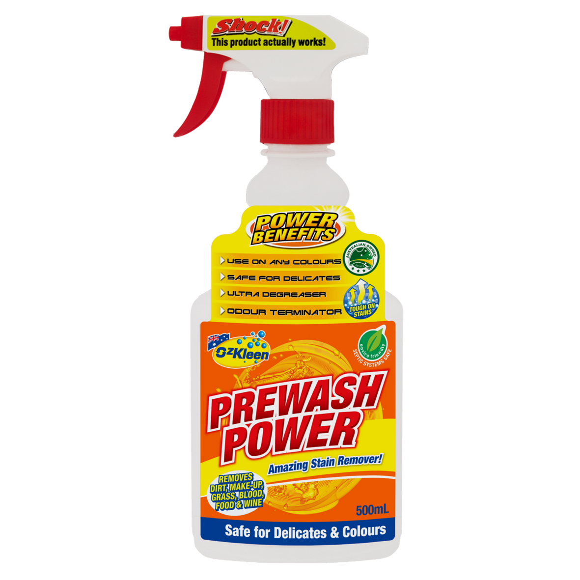 OzKleen Prewash Power Stain Remover Trigger 500ml