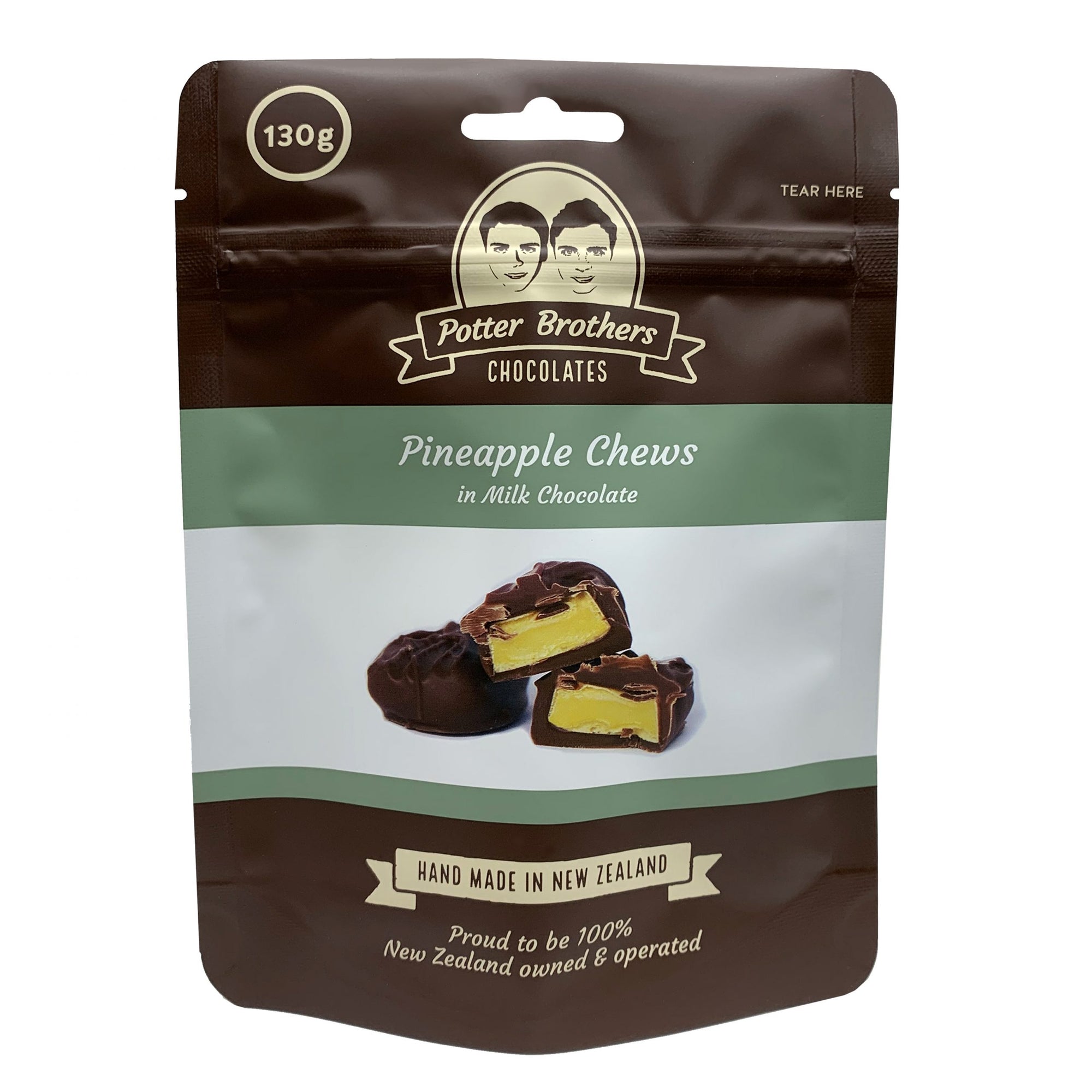 Potter Brothers Pineapple Pieces in Milk Chocolate 130g