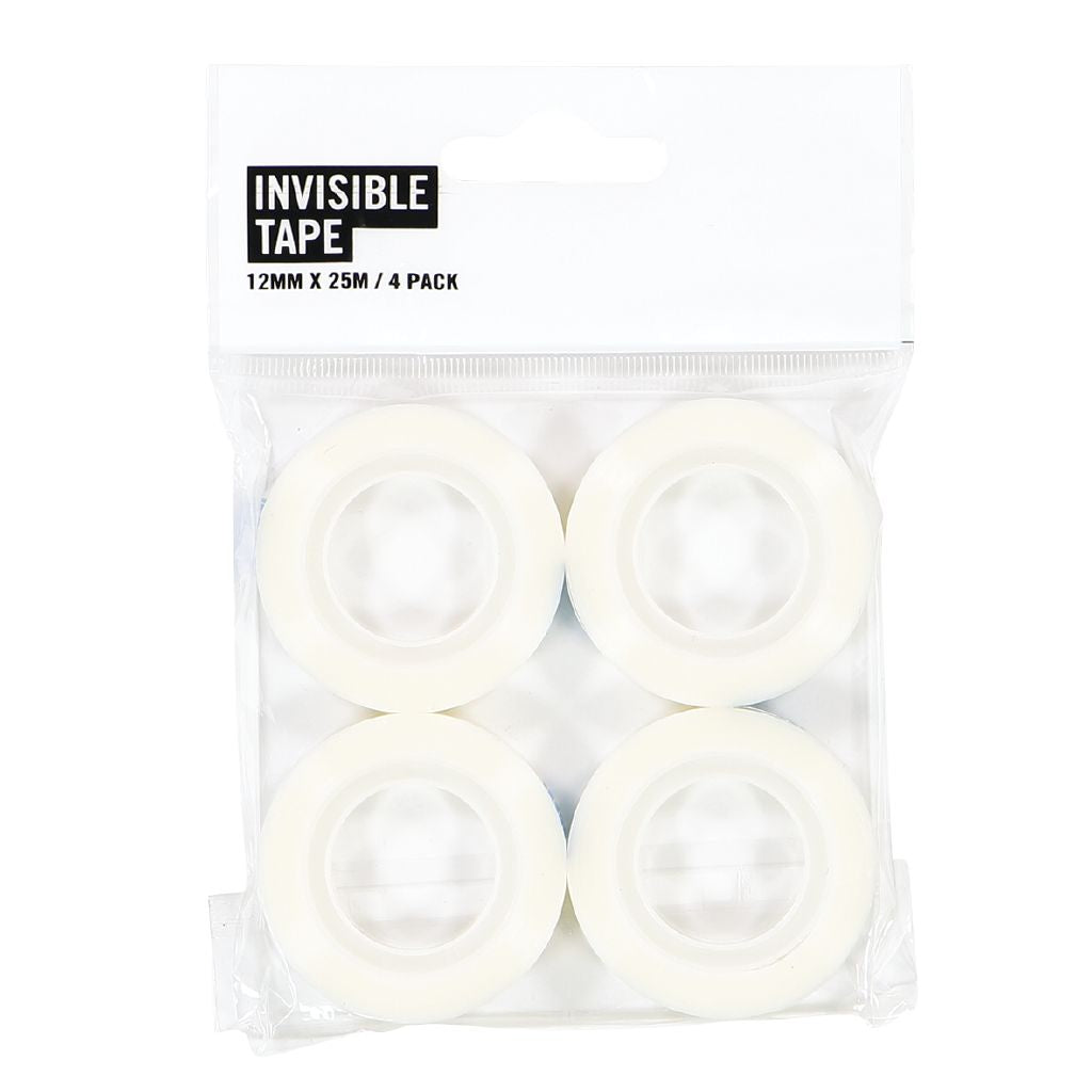 Invisible Tape 12mm x 25m 4pk