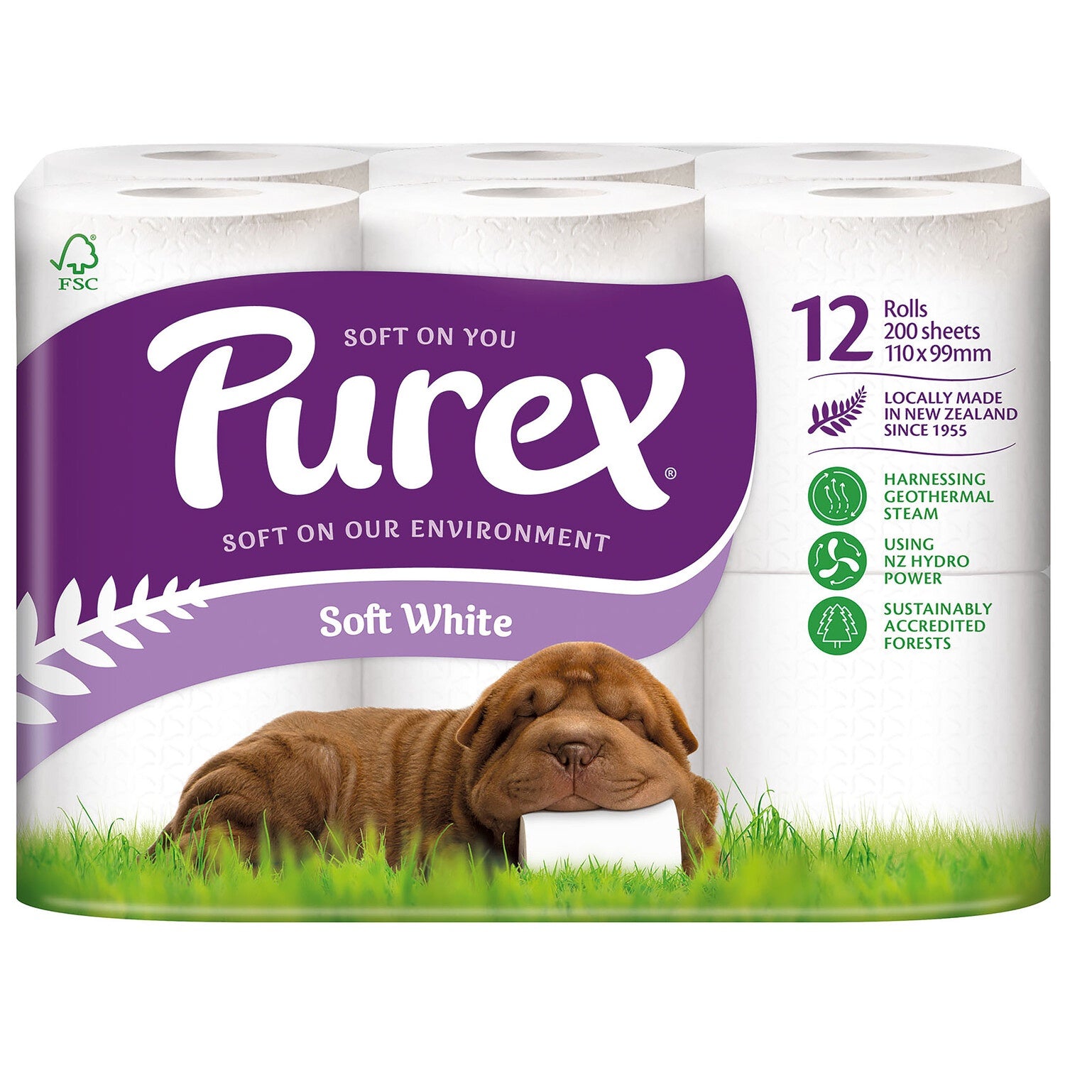 Purex Soft White Toilet Tissues 2ply 12pk