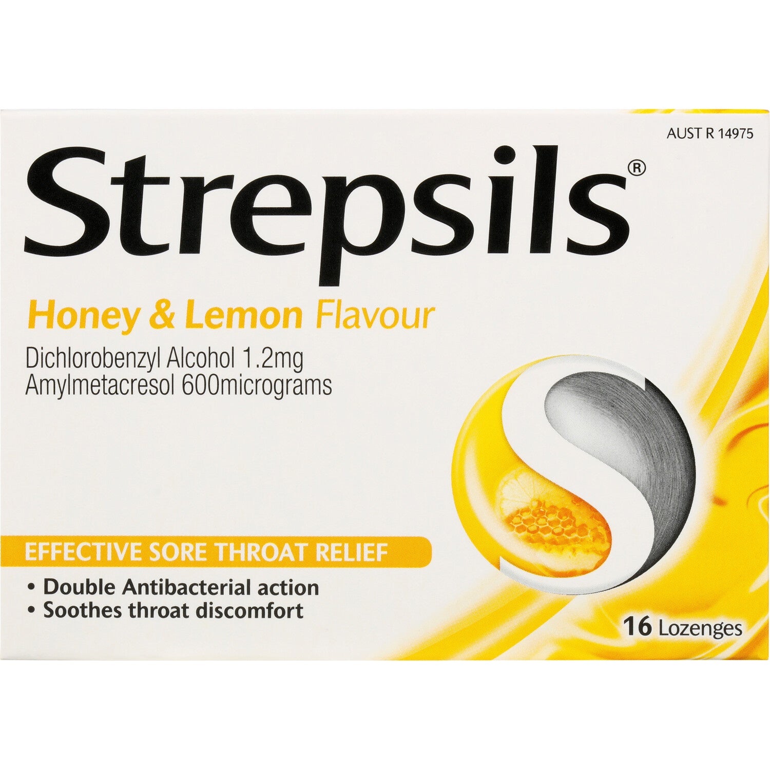 Strepsils Lemon & Honey Flavour Lozenges 16pk