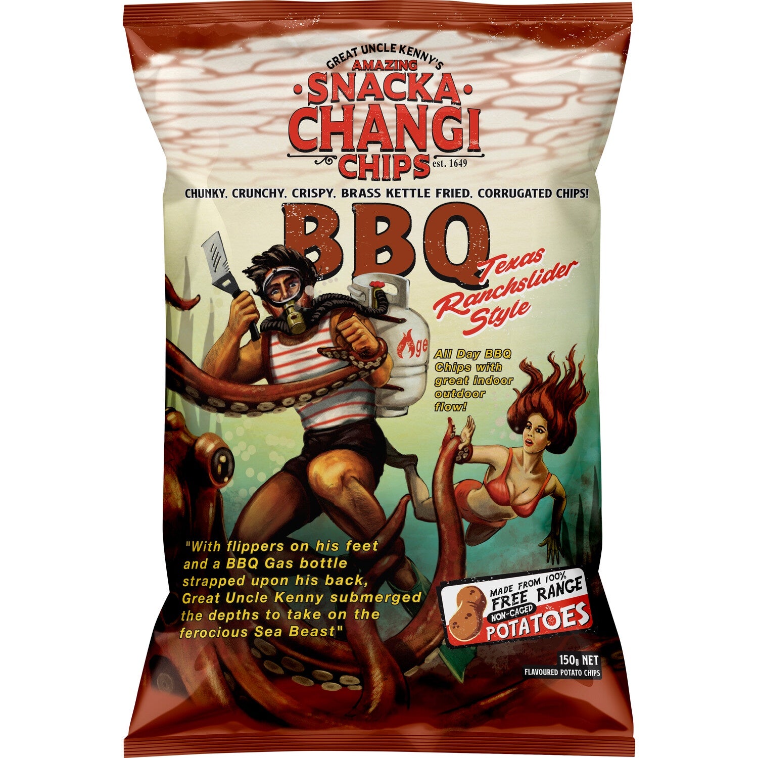 Snacka Changi BBQ Potato Chips 150g