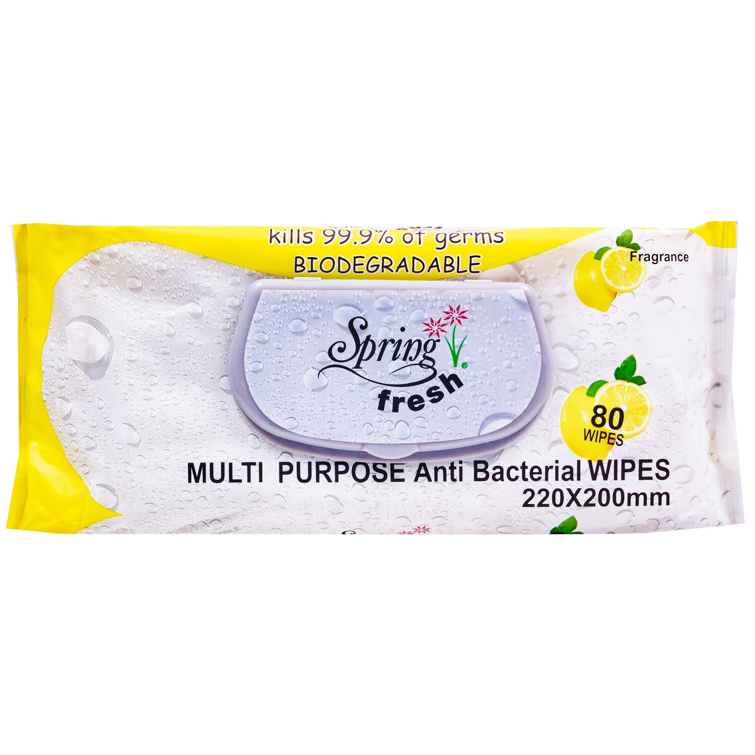 Spring Fresh Multipurpose Wipes Lemon 80pk