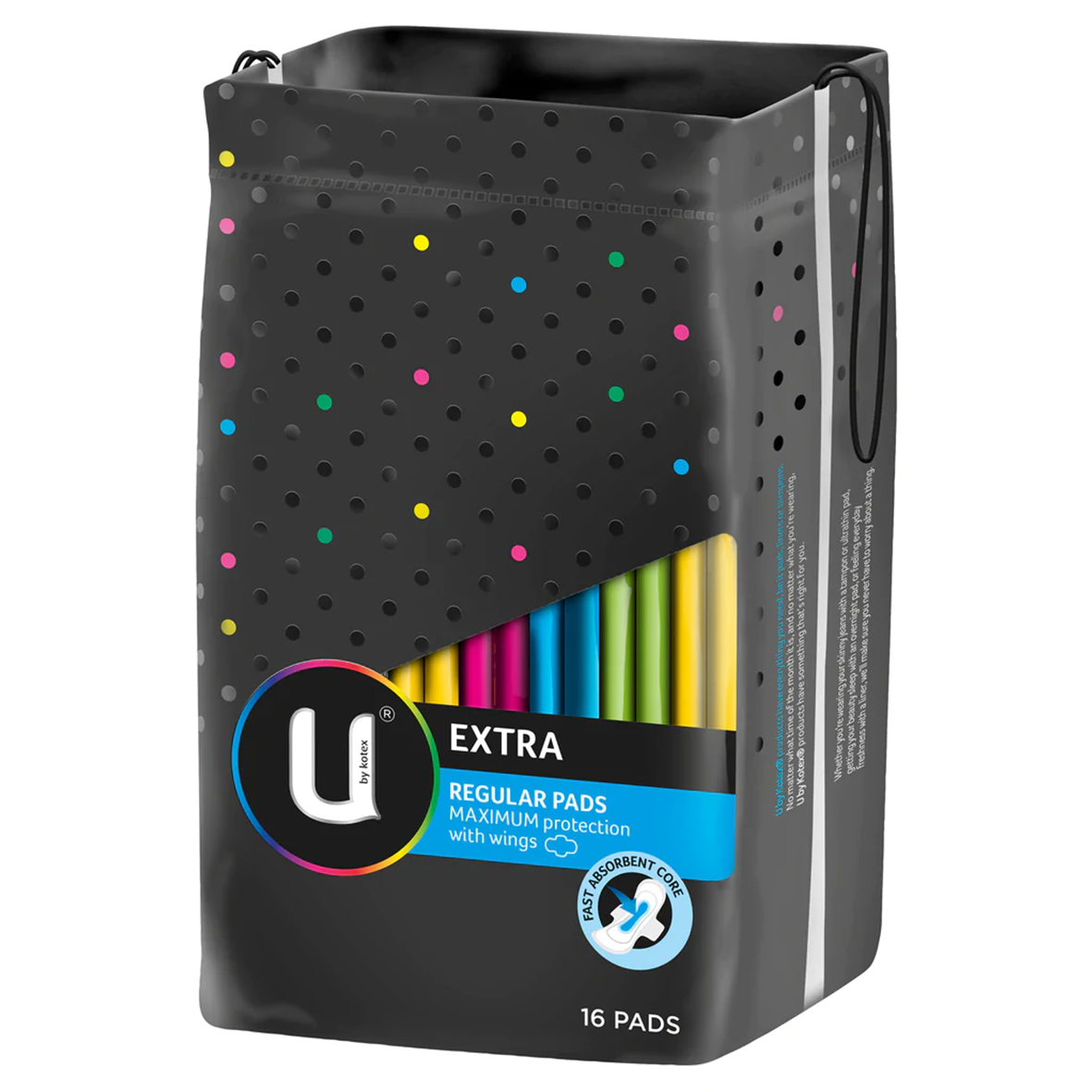 U by Kotex Extra Regular Pads With Wings 16pk