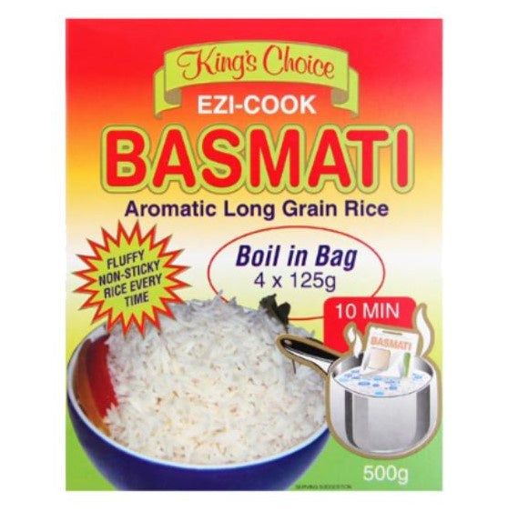 Kings Choice Ezi Cook Boil In Bag Basmati Rice 4pk x 125g