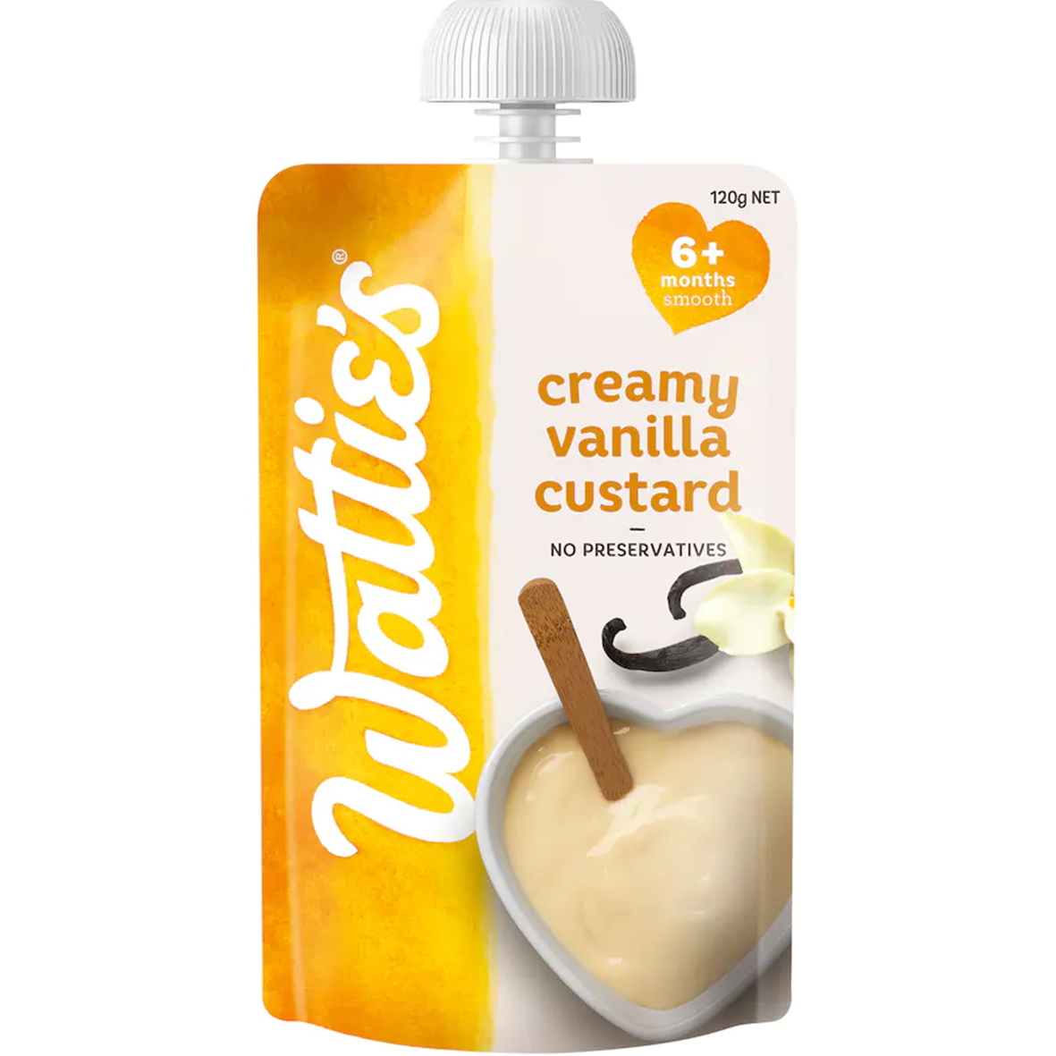 Watties Vanilla Custard Baby Food 6+ Months Pouch 120g