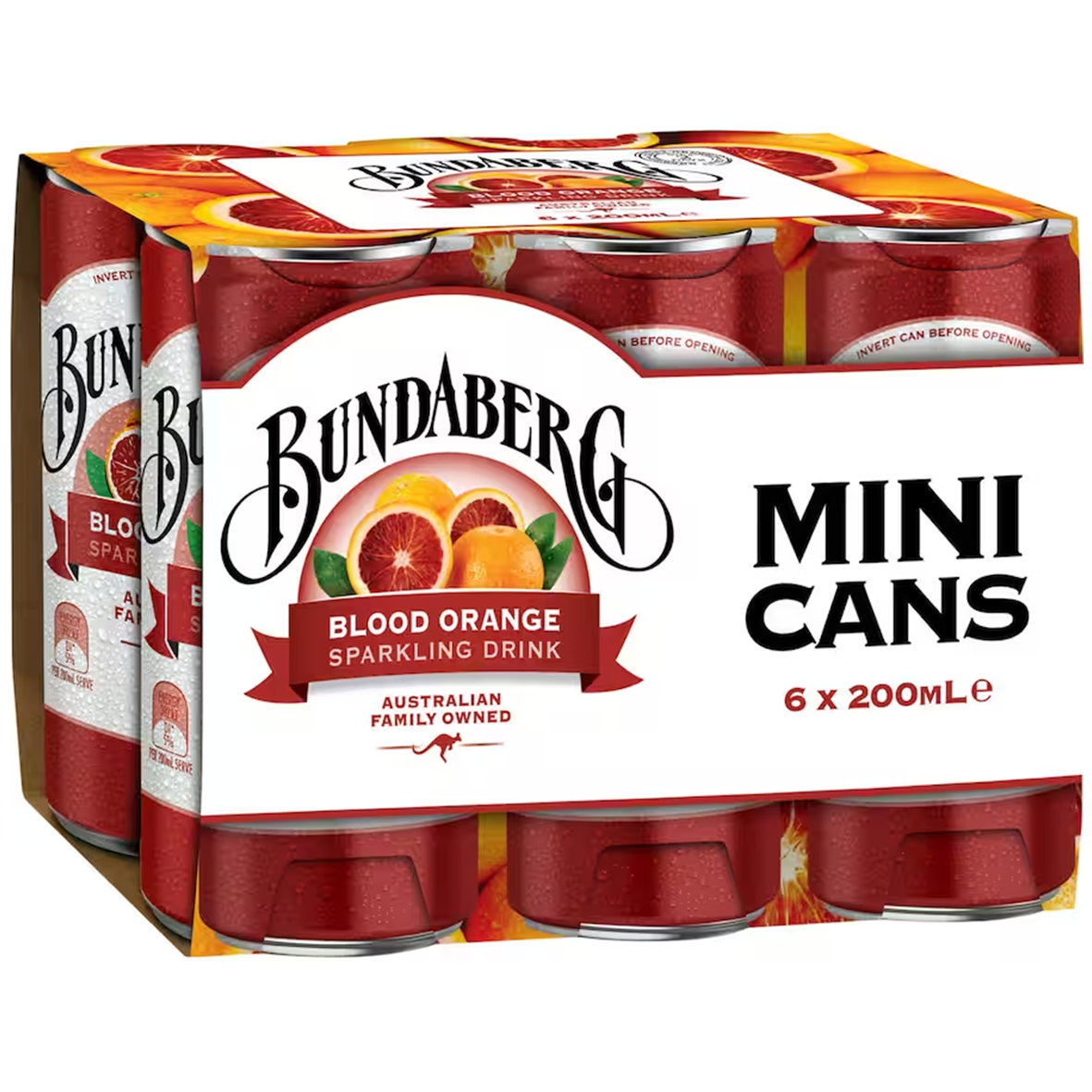 Bundaberg Blood Orange Sparkling Drink Mini Cans 6pk x 200ml