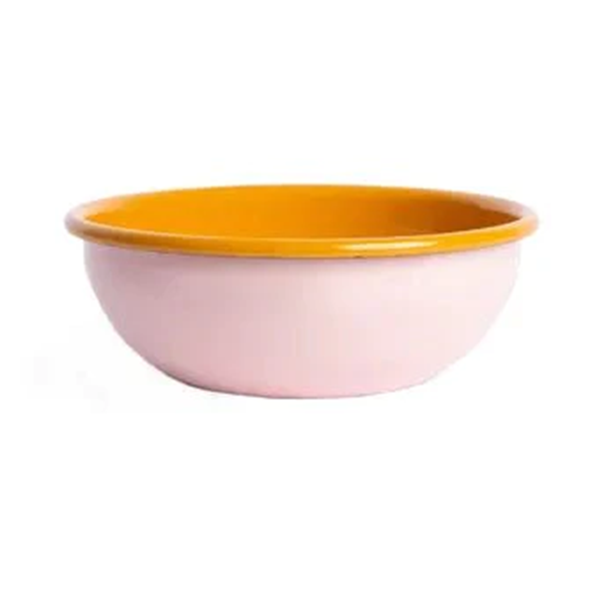 Dishy Pink & Mustard 16cm Enamel Bowl