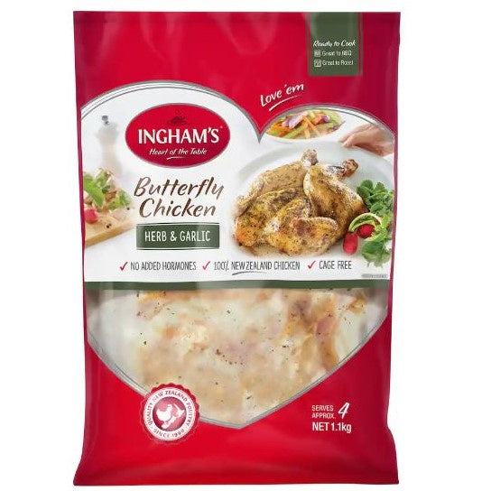 Inghams Butterfly Chicken Herb & Garlic 1.1kg