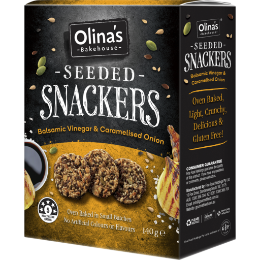 Olinas Bakehouse Balsamic Vinegar & Caramelised Onion Seeded Snackers 140g