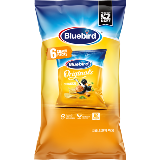 Bluebird Original Chicken Potato Chips  6pk 108g