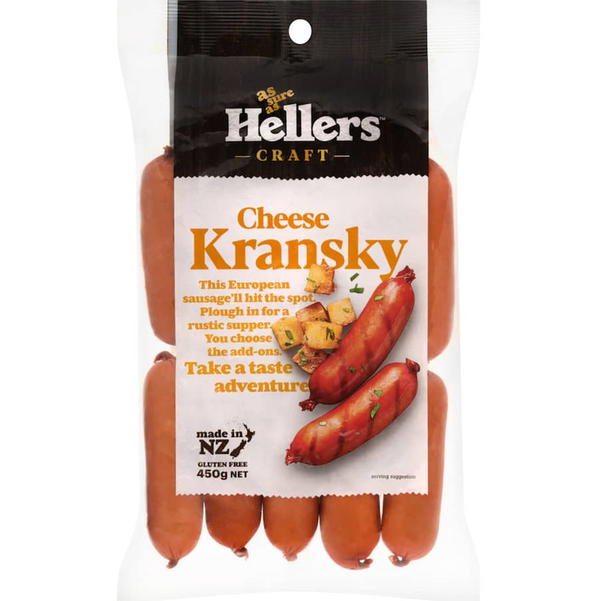 Hellers Cheese Kransky 450g