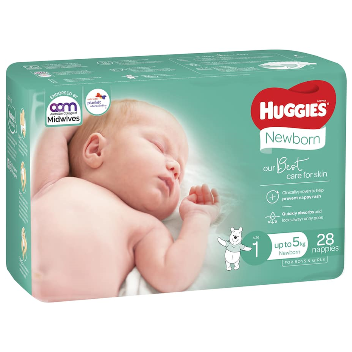 Huggies New Born Size 1 Nappies 28pk