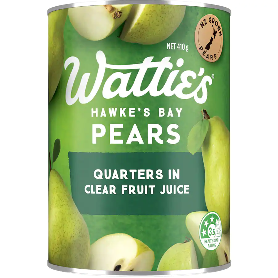 Watties Pears Quarters Clear Juice 410g