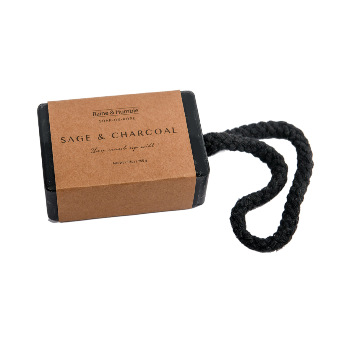 Raine & Humble Soap On A Rope - Sage & Charcoal