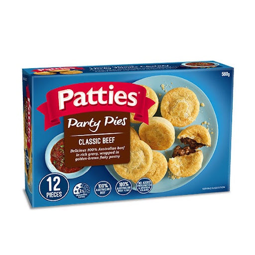 Patties Classic Beef Party Pies 12pk 560g