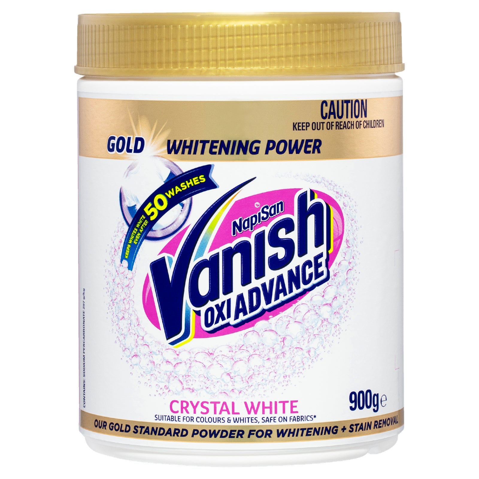 Vanish Napisan Gold Pro OxiAction Crystal White Fabric Stain Remover 900g