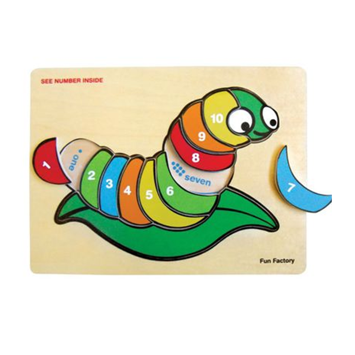 Wooden Number Silkworm Puzzle